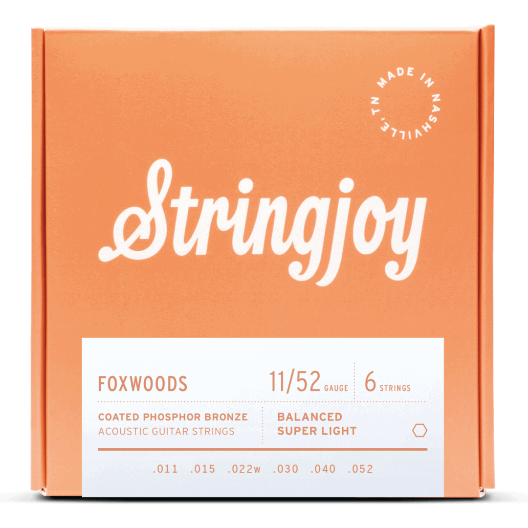 Stringjoy Foxwoods | Super Light Gauge (11-52) Coated Phosphor Bronze Acoustic Guitar Strings Stringjoy Foxwoods | Super Light Gauge (11-52) Coated Phosphor Bronze Acoustic Guitar Strings
